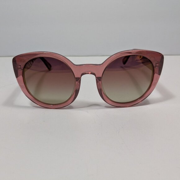 Diff Eyewear Pink Glitter Luna Polarized Sunglasses Oversized Large Modern - Picture 1 of 11